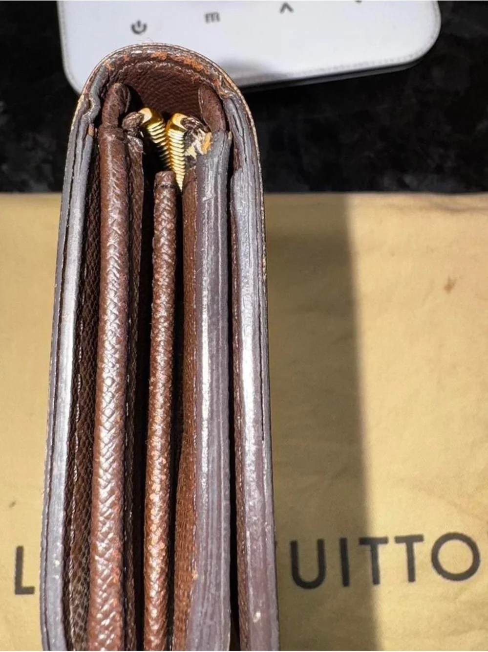 Louis Vuitton Brown Damier Ebene Checkered Wallet